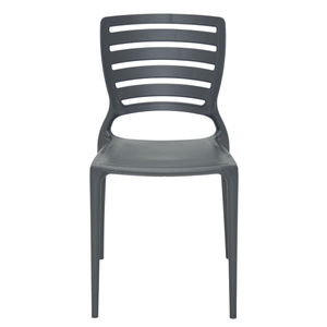 Silla Tramontina Sofia en Polipropileno y Fibra de Vidrio Grafito con Respaldo Horizontal