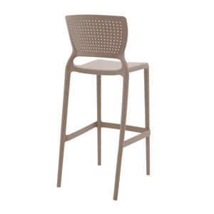 Silla Tramontina Safira Alta Bar en Polipropileno y Fibra de Vidrio Taupe