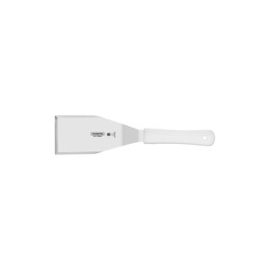 Espátula para Hamburguesas Tramontina Profesional con Lámina en Acero Inoxidable y Mango de Polipropileno Blanco 6x3"