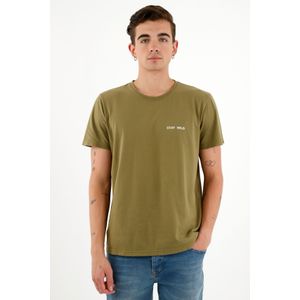 Camiseta cuello redondo verde para hombre