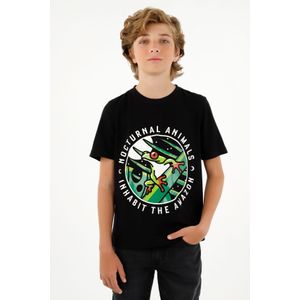 Camiseta negra estampada para niño
