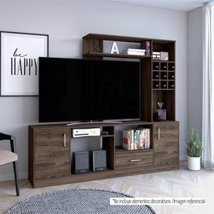 Mesa para TV Ascher, Chocolate, para televisor de 60 pulgadas