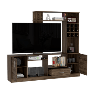 Mesa para TV Ascher, Chocolate, para televisor de 60 pulgadas