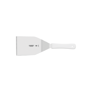 Espátula para Hamburguesas Tramontina Profesional con Lámina en Acero Inoxidable y Mango de Polipropileno Blanco 7x4,1/4"