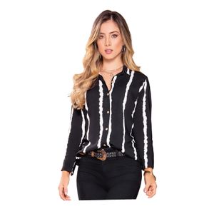 Camisa Para Mujer Azul Tie Tye Rayas MP