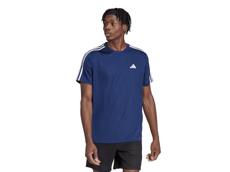 Camiseta Fitness Soft Training Adidas Hombre Azul Gris Mezcla