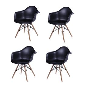 SET X 4 SILLAS DKR CON BRAZOS NEGRAS BOXBIT