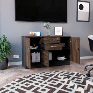 Gabinete Home Office 2 Cajones 3 Puerta RTA Wengue Coñac