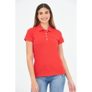 Polo Slim Color Rojo cereza Para Mujer