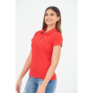 Polo Slim Color Rojo cereza Para Mujer
