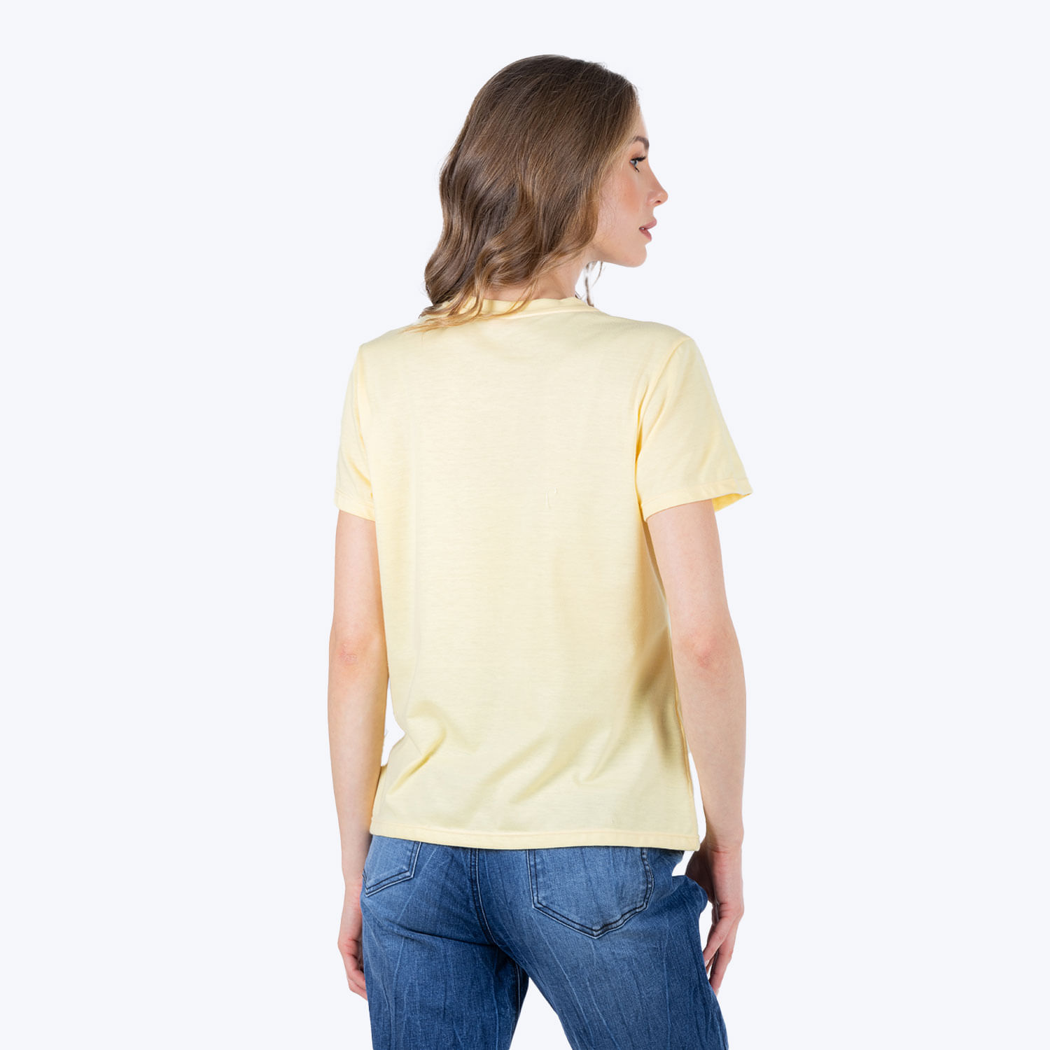 Camiseta Estampado Localizado Color Amarillo Para Mujer - Agaval