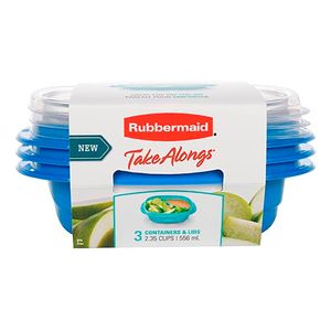 Set Portcomidas Envases Plástico Rubbermaid Divisor X3 555ml