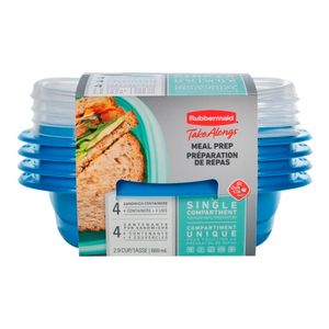 Set Portcomidas Envases Plástico Rubbermaid Divisor X4 686ml