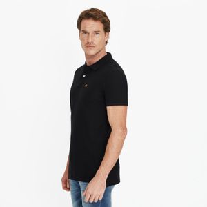 Polo Slim Color Negro Para Hombre