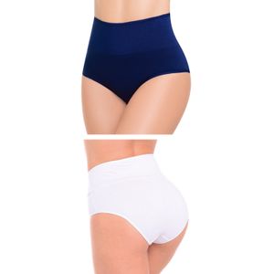 Cachetero Paq X2 Para Mujer Blanco/Azul Navy MP