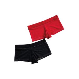 Cachetero Paq X2 Para Mujer Bicolor Negro-Rojo Mp