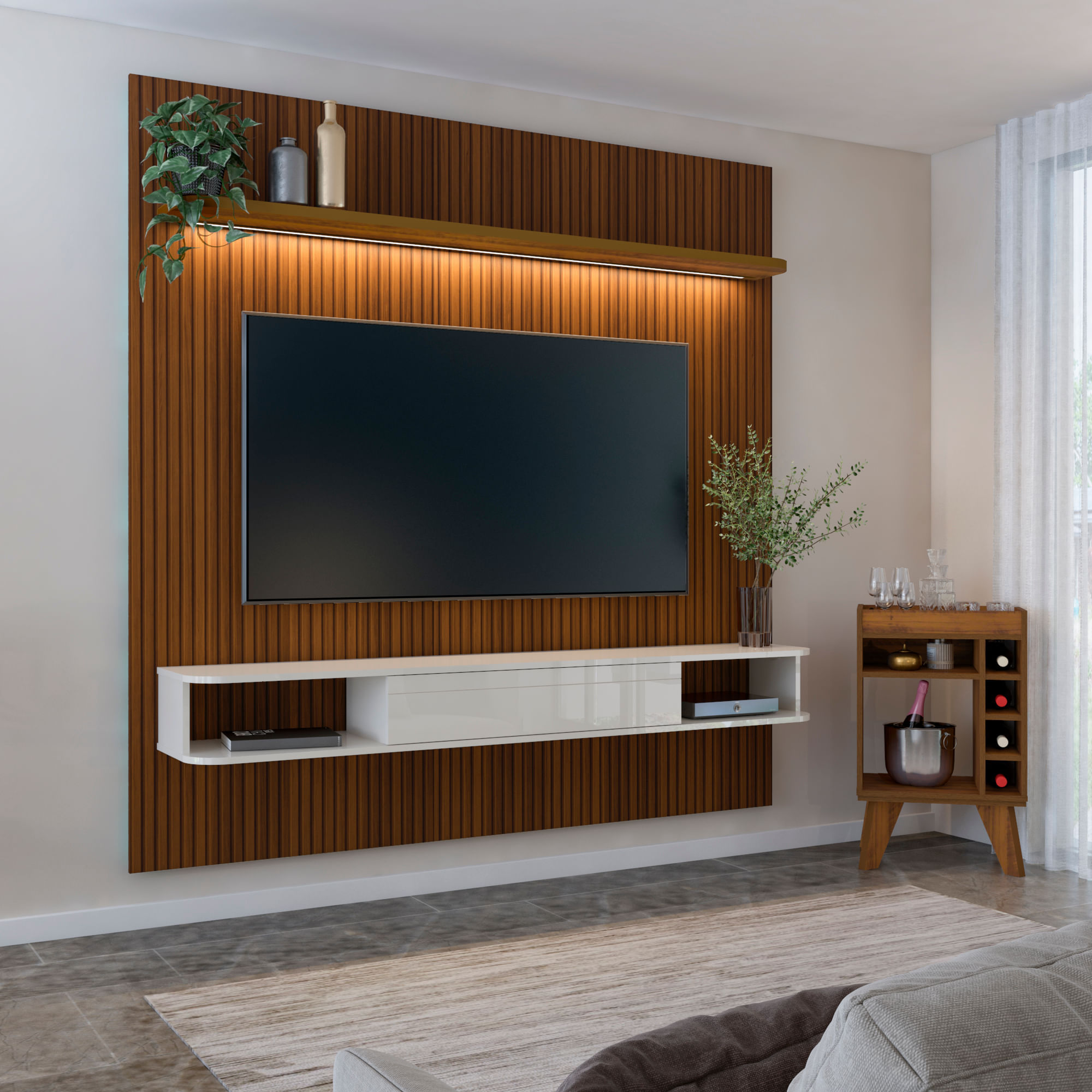 Alpa Muebles - Mueble Home TV laqueado Alto Brillo ▪️Panel