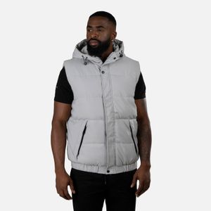 Chaleco Acolchado Color Gris Claro Para Hombre