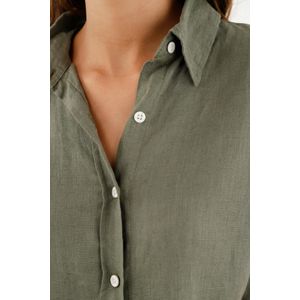Camisa verde manga larga para mujer