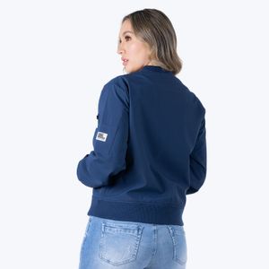 Chaqueta Bomber Color Azul Oscuro Para Mujer