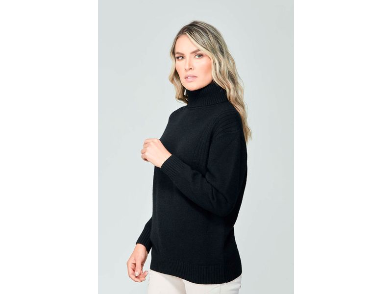 SWEATER CERRADO COLOR NEGRO PARA MUJER - quest