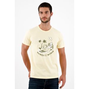 Camiseta con estampado amarilla para hombre