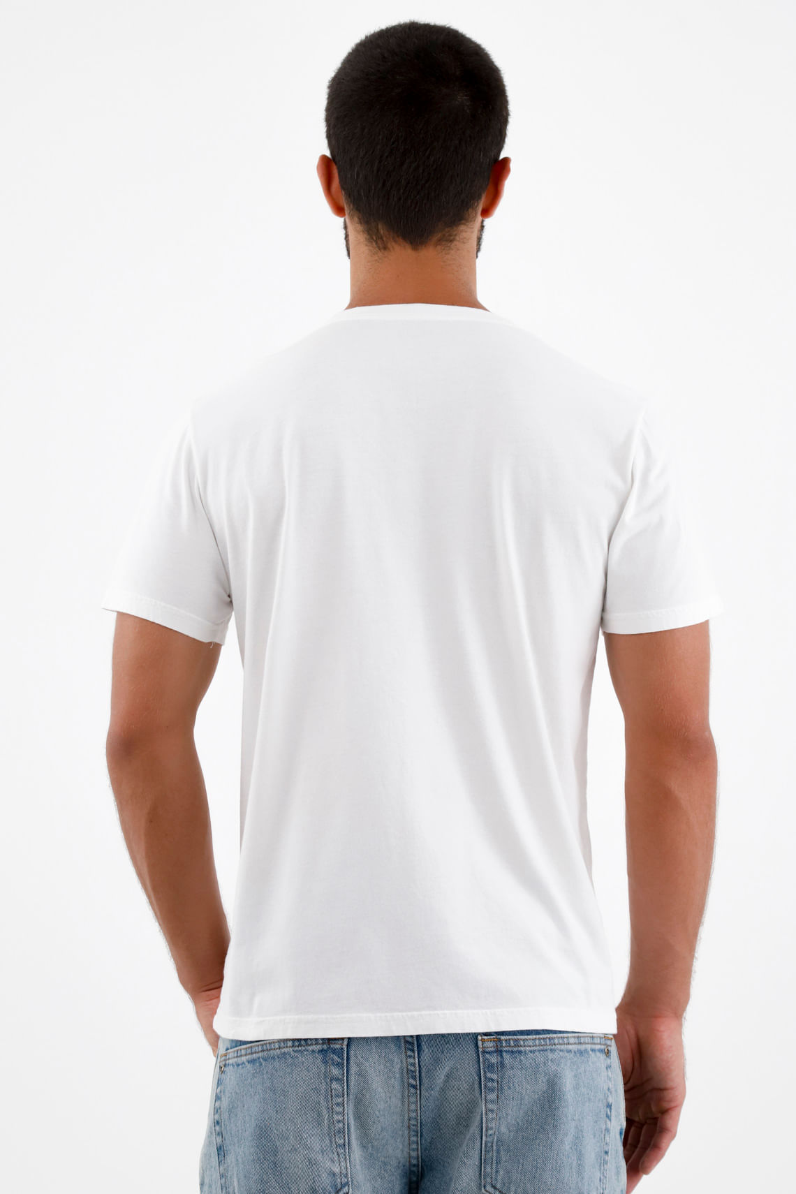 Camiseta blanca cuello redondo online