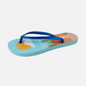Sandalias Tres Puntadas Color Azul Claro Para Mujer