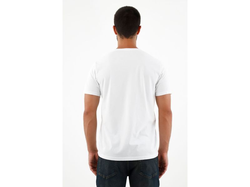 Camiseta blanca estampada hombre hot sale