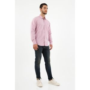 Camisa manga larga roja para hombre