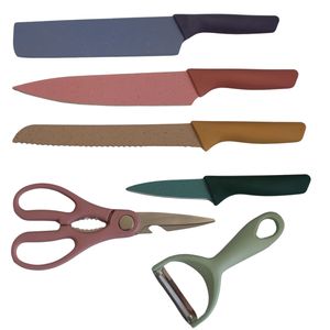 Set de Cuchillos Premium + Tijera y Pelador Ideal Cocina y Regalo