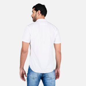 Camisa Manga Corta Color Blanco Para Hombre