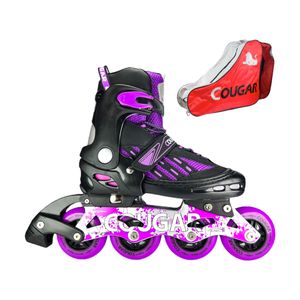Patines En Linea Semiprofesionales Cougar Ruedas Grandes Ajustables Morado
