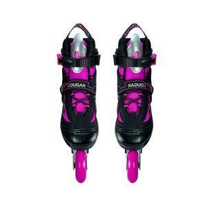 Patines En Linea Semirprofeisonales Cougar Ruedas Pequeñas Ajustables Fucsia