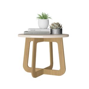Mesa De Centro Jasmin Color Off White Y Roble