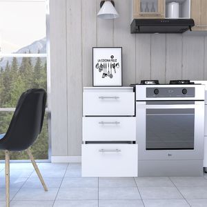 Gabinete 3 Cajones 90 X 50 RTA Blanco