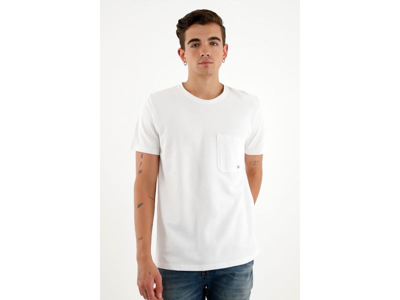 Camiseta blanca best sale con bolsillo