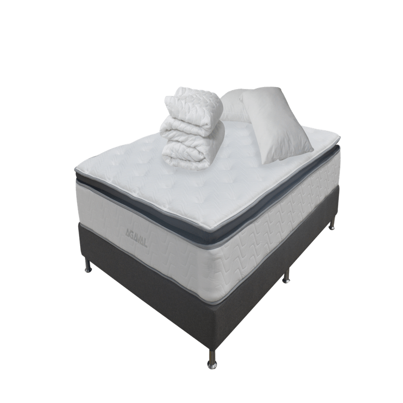 COMBO-COLCHON-AGAVAL-ONE-PILLOW-140X190CM-BASE-CAMA-GRAF-PROTECTOR-2-ALMOHADAS