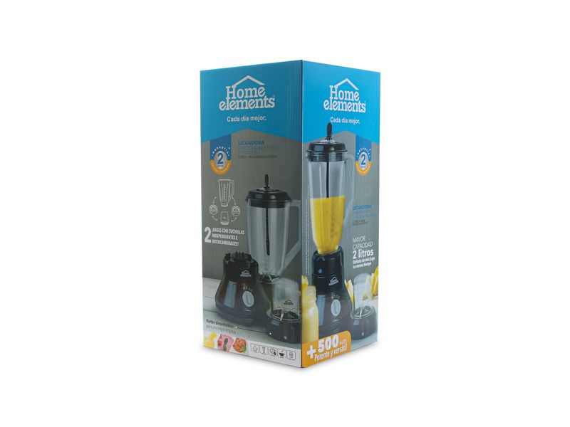 Licuadora 2 Velocidades Pulso Y Picatodo Home Elements Agaval