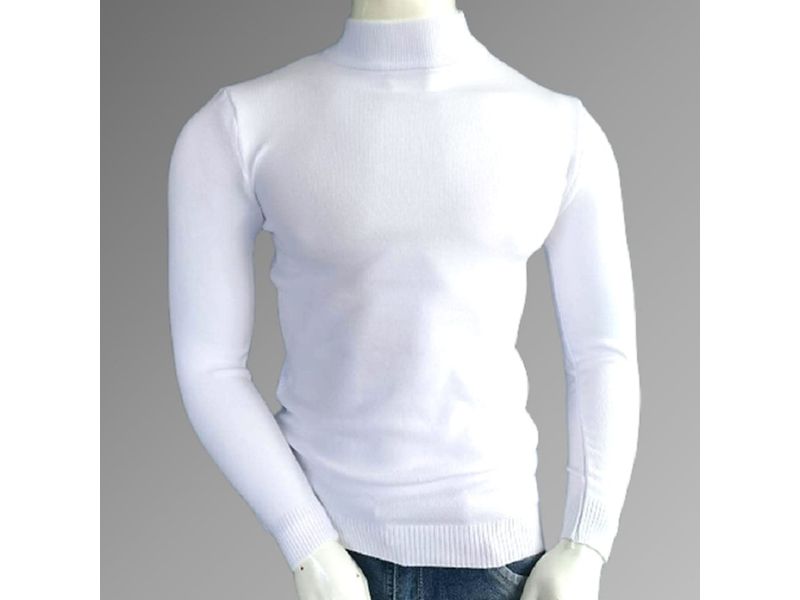 Buzo para Hombre GO PLK Cuello Medio Blanco Tejido en Hilo Agaval