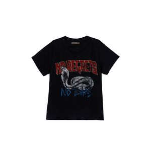 Camiseta negra manga corta para mujer