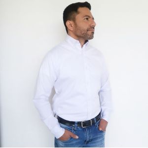 Camisa para Hombre GO Cnd en Algodón Blanco con Manga Larga