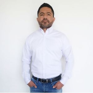 Camisa para Hombre GO Cnd en Algodón Blanco con Manga Larga