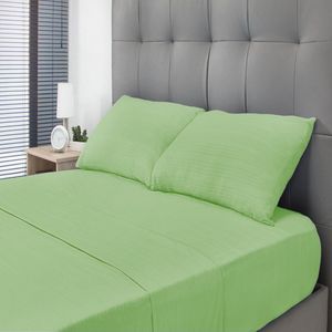 Juego de Sábanas Voypre 420 Hilos 100% Algodón Paquistaní Tamaño Sencillo Verde