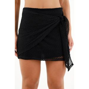 Falda negra en malla para mujer