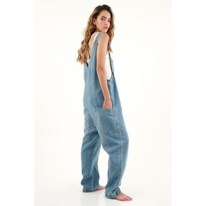 Overall de pantalón largo azul para mujer