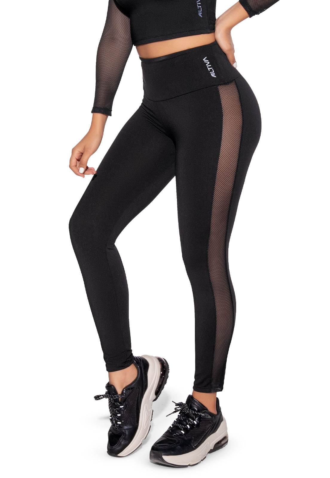Pantalón tipo leggins color negro, para dama, marca COSMOS - Agaval