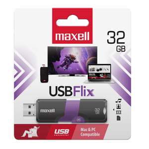 MAXELL MEMORIA USB FLIX 32GB NEGRO/MORADO 2.0