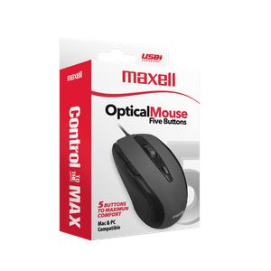 MAXELL MOUSE MOWR-105 OPTICAL FIVE BUTTON BLK