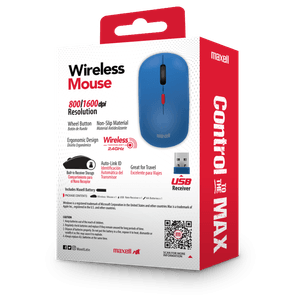 MAXELL MOUSE MOWL-100 BLUE INALAMBRICO 1600 DPI